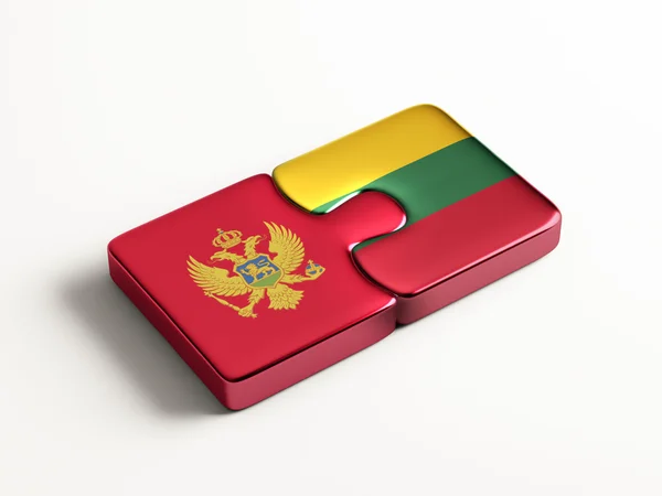 Lithuania Montenegro Puzzle Concept — Stock Photo, Image