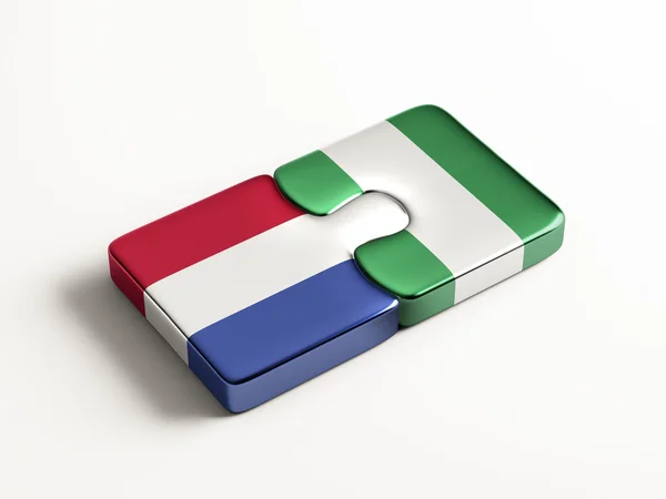 Nigeria Nederland puzzel Concept — Stockfoto