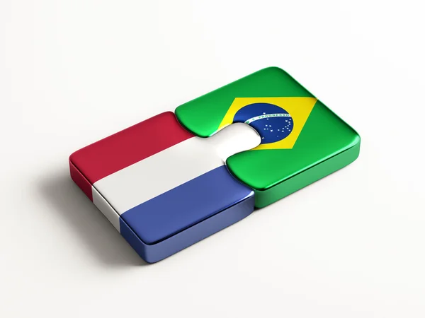 Brazil Netherlands  Puzzle Concept — Stock Photo, Image