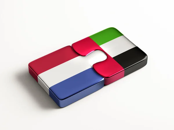 아랍 에미리트 연방 네덜란드 퍼즐 개념 — 스톡 사진