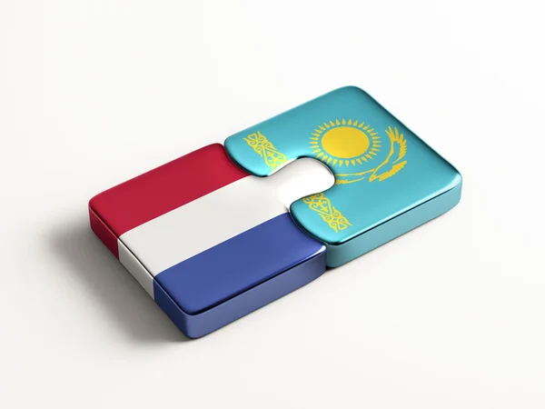 Kazakhstan Netherlands  Puzzle Concept — Stock Photo, Image