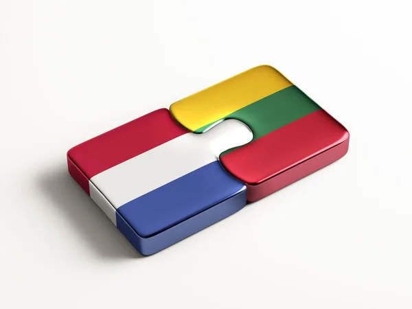 Lithuania Netherlands  Puzzle Concept — Stock Photo, Image