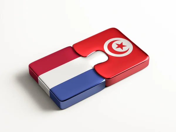 Tunisien Nederländerna pussel koncept — Stockfoto