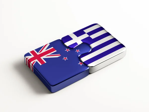 New Zealand Greece  Puzzle Concept — Stock Photo, Image