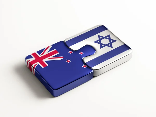 New Zealand Israel  Puzzle Concept — Stock Photo, Image