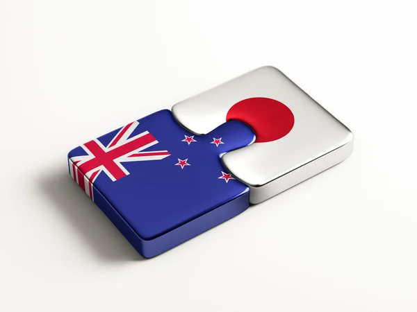 Nieuw-Zeeland Japan puzzel Concept — Stockfoto