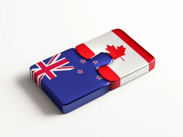 Canada New Zealand  Puzzle Concept — Stock Photo, Image
