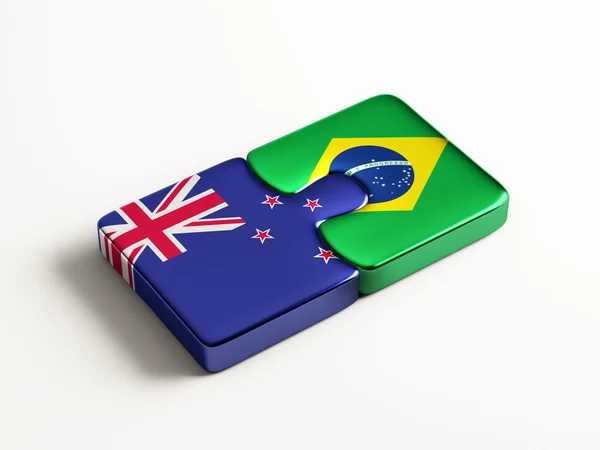 Brazilië Nieuw-Zeeland puzzel Concept — Stockfoto