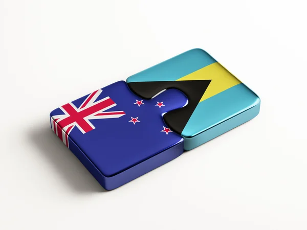 Bahamas New Zealand Puzzle Concept — Stock Photo, Image