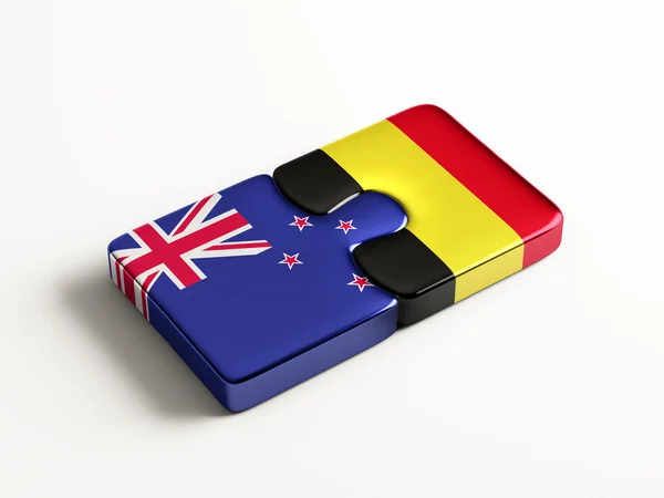 Belgium New Zealand  Puzzle Concept — Stock Photo, Image