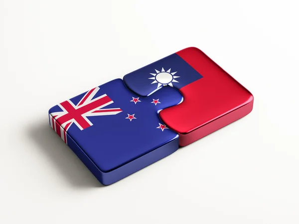 Taiwan New Zealand  Puzzle Concept — Stock Photo, Image