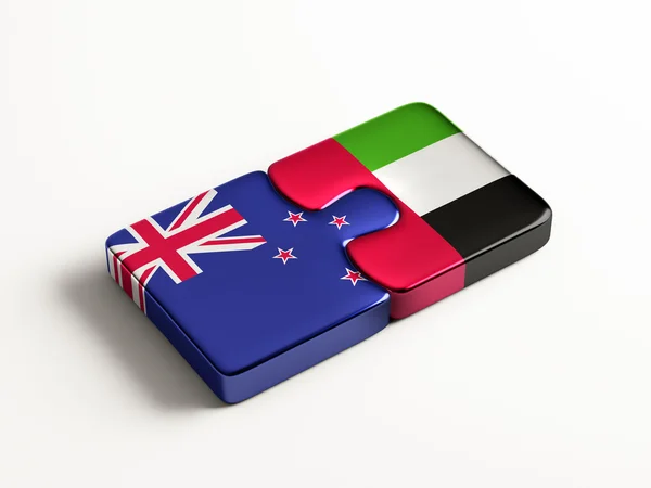 United Arab Emirates New Zealand Puzzle Concept — Stock Photo, Image