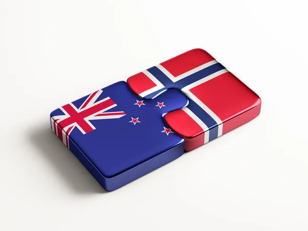 Norway New Zealand  Puzzle Concept — Stock Photo, Image