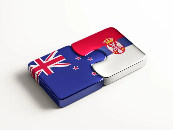 Serbia New Zealand  Puzzle Concept — Stock Photo, Image