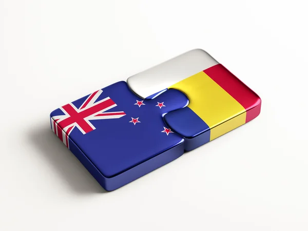 Romania New Zealand  Puzzle Concept — Stock Photo, Image