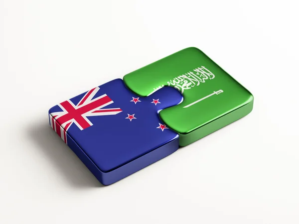 Saudi Arabia New Zealand  Puzzle Concept — Stock Photo, Image