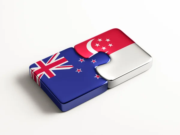 Singapore Nieuw-Zeeland puzzel Concept — Stockfoto