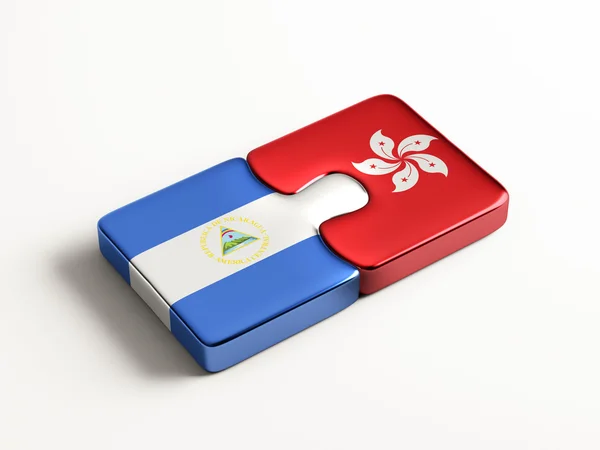 Nicaragua Hong Kong Puzzle Concept — Photo