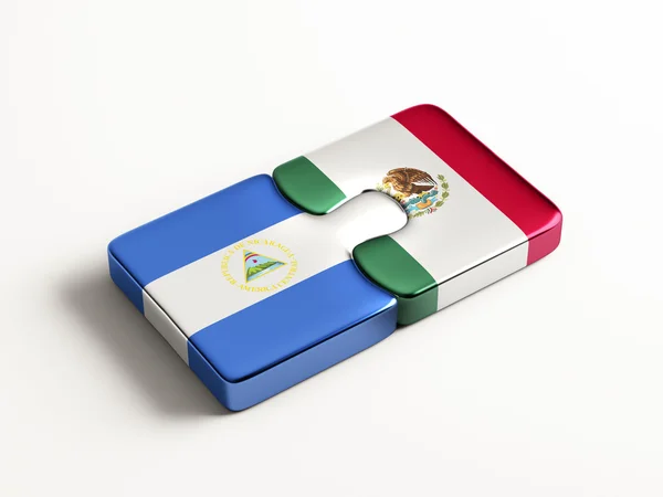 Nicaragua Mexico Puzzle Concept — Stok Foto