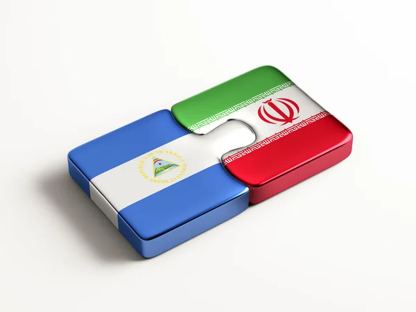 Nicaragua Iran  Puzzle Concept — Stock Photo, Image