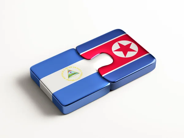 Nicaragua Nordkorea pussel koncept — Stockfoto