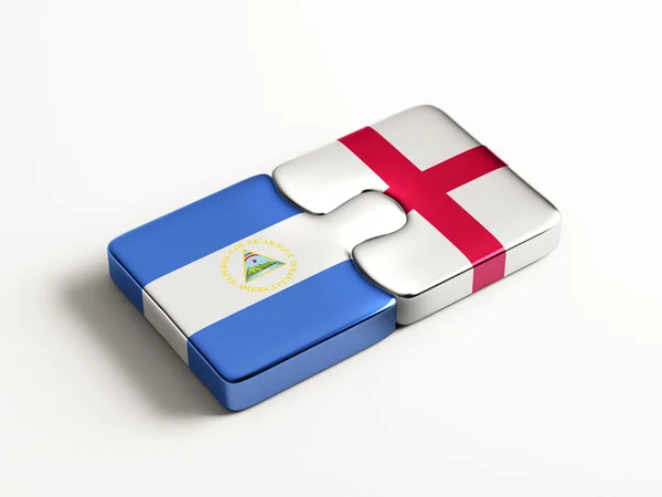 Inglaterra Nicarágua Puzzle Concept — Fotografia de Stock