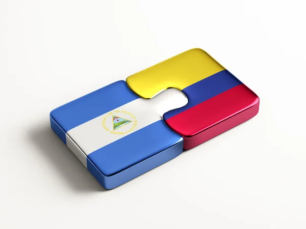 Colombia Nicaragua  Puzzle Concept — Stock Photo, Image