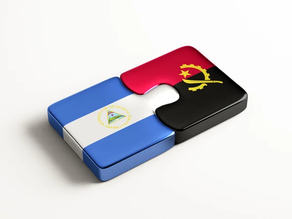 Angola Nicaragua  Puzzle Concept — Stock Photo, Image
