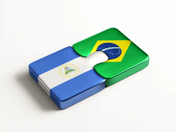 Brasile Nicaragua Puzzle Concept — Foto Stock
