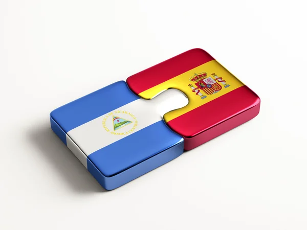 Spain Nicaragua  Puzzle Concept — Stock Photo, Image