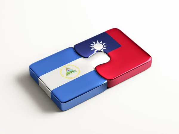 Concetto di Puzzle di Taiwan Nicaragua — Foto Stock
