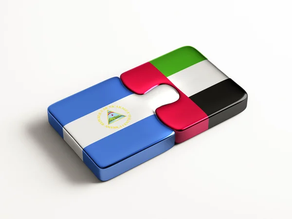United Arab Emirates Nicaragua Puzzle Concept — Stock Photo, Image