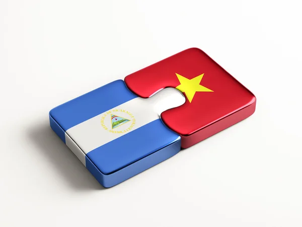Vietnam Nicaragua  Puzzle Concept — Stock Photo, Image