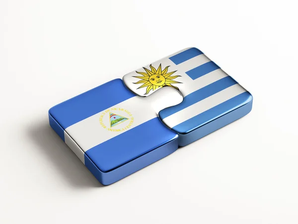Uruguay Nicaragua Puzzle Concepto — Foto de Stock