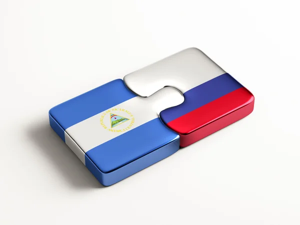 Russia Nicaragua  Puzzle Concept — Stock Photo, Image