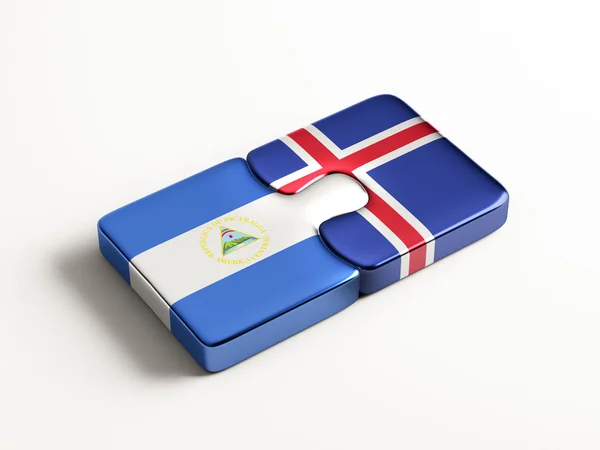 Iceland nicaragua puzzle-konzept — Stockfoto