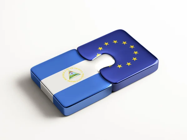 Conceito de Puzzle da União Europeia Nicarágua — Fotografia de Stock