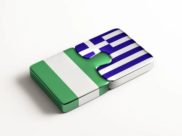 Nigeria Greece  Puzzle Concept — Stock Photo, Image