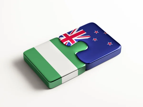 Nigeria Nieuw-Zeeland puzzel Concept — Stockfoto