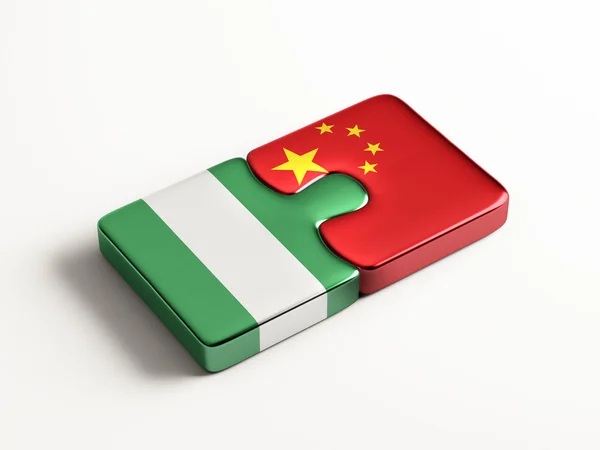 China Nigeria  Puzzle Concept — Stock Photo, Image