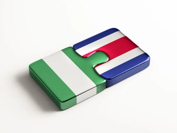 Costa Rica Nigeria Puzzle Concept — Stock Photo, Image