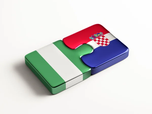 クロアチア ナイジェリア パズル コンセプト — ストック写真