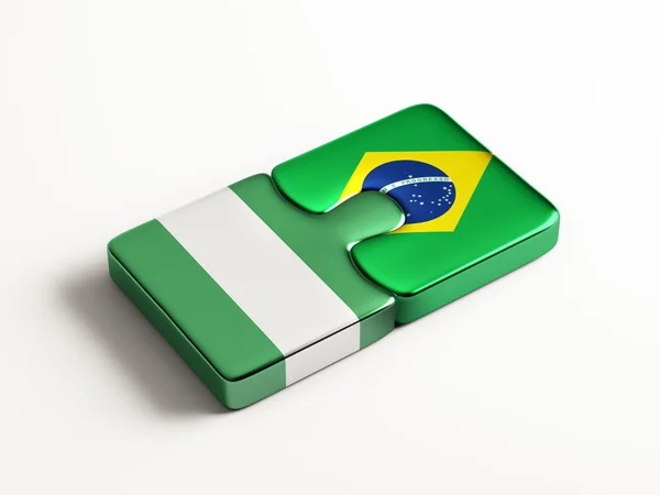 Brazilië Nigeria puzzel Concept — Stockfoto