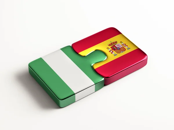 Spanien Nigeria pussel koncept — Stockfoto