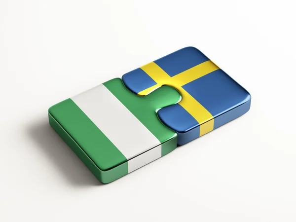 Suécia Nigéria Puzzle Concept — Fotografia de Stock