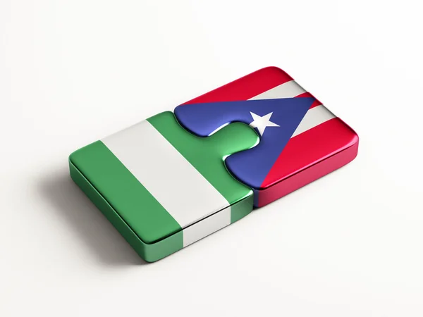 Porto Rico Nigeria Puzzle Concept — Photo