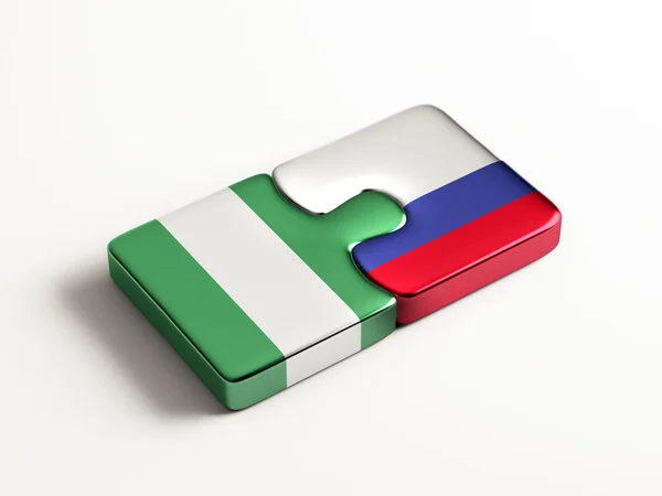러시아 나이지리아 퍼즐 개념 — 스톡 사진