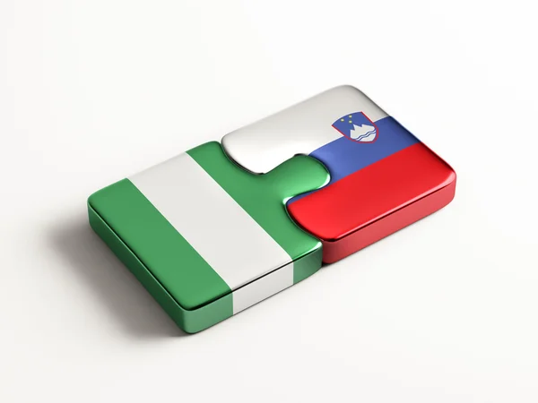 Slovénie Nigeria Puzzle Concept — Photo