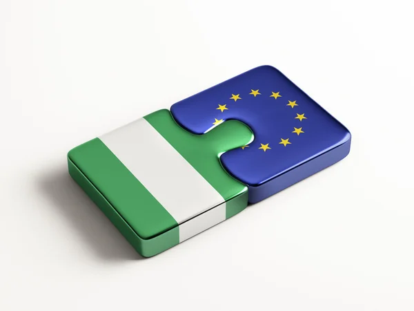 Europeiska unionen Nigeria pussel koncept — Stockfoto