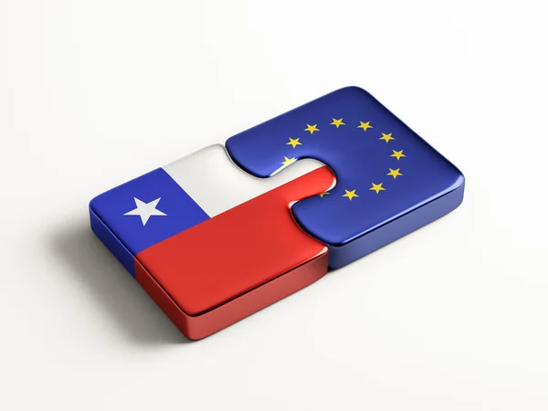 Europeiska unionen Chile pussel koncept — Stockfoto